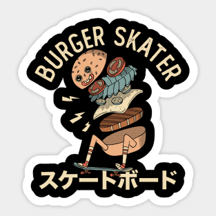 Burger Skater Sticker